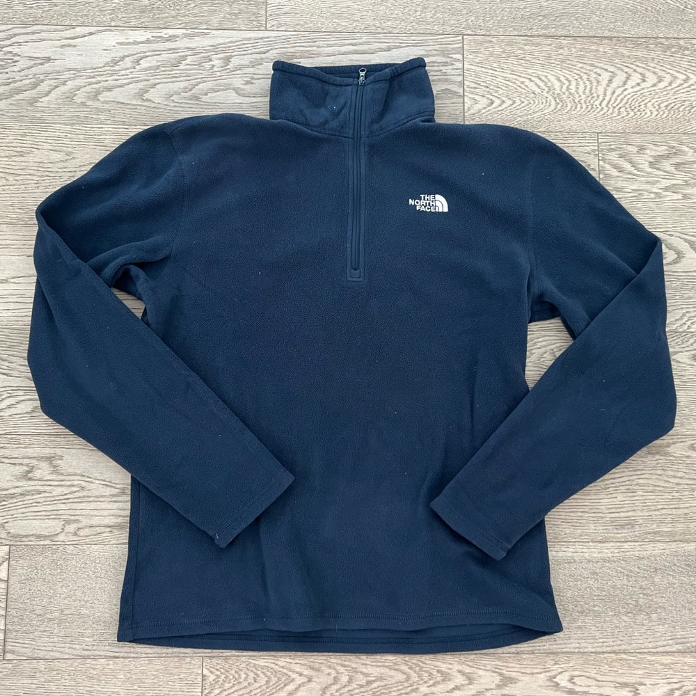 North Face TKA Fleece Half Zip Fleece in Navy Blue
